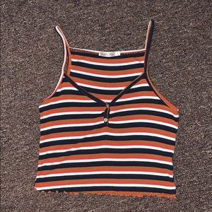 Striped, cropped tank top